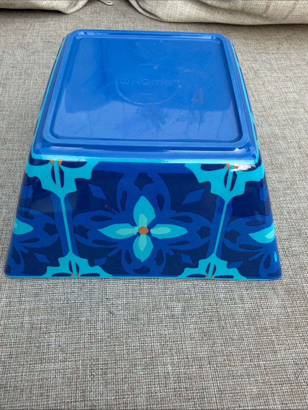 Blue Decorative Melamine Serving Bowl - Picture 3 of 3